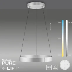 Paul Neuhaus 2561-95 PURE-E-CLIPSE LED Pendelleuchte stone (aluminium) e-LIFT®