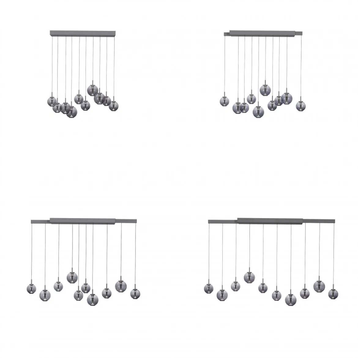 Paul Neuhaus 2221-15 PURE E-Infinity Pendelleuchte mystic grey 10-flammig