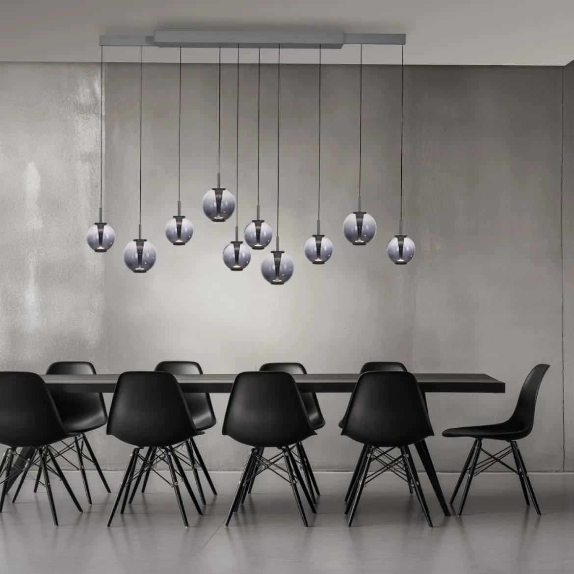 Paul Neuhaus 2221-15 PURE E-Infinity Pendelleuchte mystic grey 10-flammig