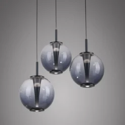 Paul Neuhaus 2222-15 PURE E-Infinity Pendelleuchte mystic grey 3-flammig