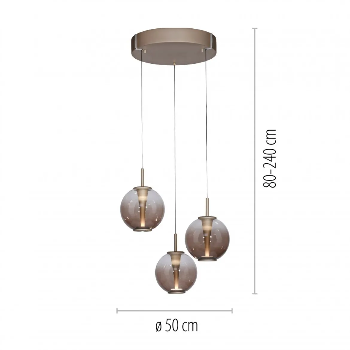 Paul Neuhaus 2222-97 PURE E-Infinity Pendelleuchte bronce 3-flammig