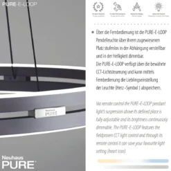 Paul Neuhaus 2551-15  PURE-E-LOOP LED Pendelleuchte mystic grey (grau) elektrisch