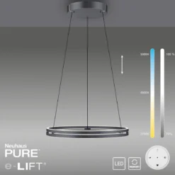 Paul Neuhaus 2551-15  PURE-E-LOOP LED Pendelleuchte mystic grey (grau) elektrisch