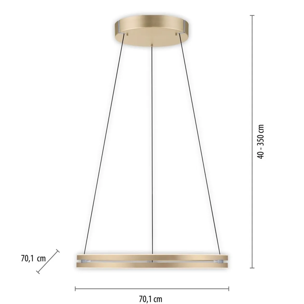 Paul Neuhaus 2551-60 PURE-E-LOOP LED Pendelleuchte ivory gold elektrisch