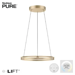 Paul Neuhaus 2551-60 PURE-E-LOOP LED Pendelleuchte ivory gold elektrisch