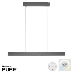 Paul Neuhaus 2570-15 PURE E-MOTION LED Pendelleuchte platin (grau) höhenverstellbar