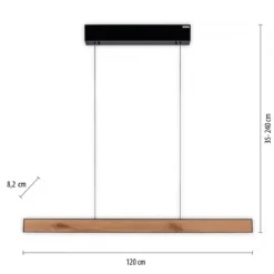 Paul Neuhaus 2570-79 PURE E-MOTION LED Pendelleuchte oak/black pearl höhenverstellbar