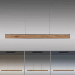Paul Neuhaus 2570-79 PURE E-MOTION LED Pendelleuchte oak/black pearl höhenverstellbar