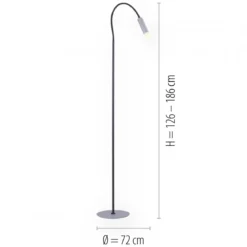 Paul Neuhaus 238-95 PURE-GEMIN LED-XMO Stehleuchte aluminium mit Schalter