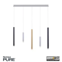 Paul Neuhaus 2527-95 PURE-GEMIN LED-XMO Pendelleuchte Aluminium gebürstet dimmbar