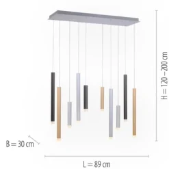 Paul Neuhaus 2528-95 PURE-GEMIN LED-XMO Pendelleuchte aluminium 10-flammig