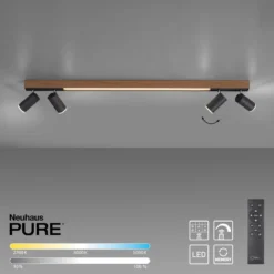 Paul Neuhaus 6121-79 PURE-LINES LED Deckenleuchte oak graphite CCT