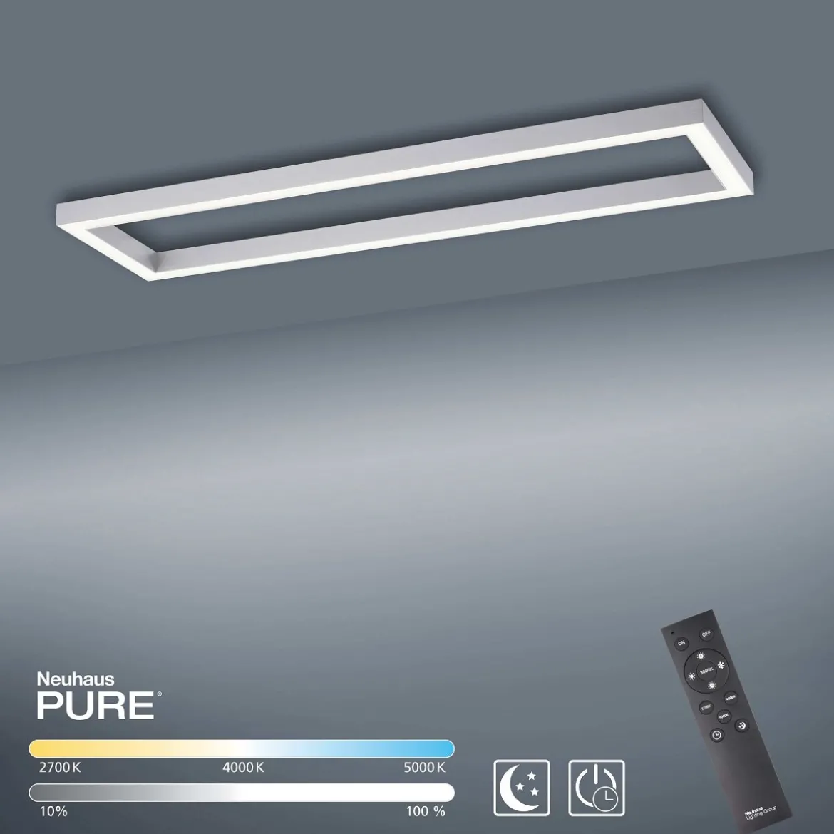 Paul Neuhaus 6023-95 PURE-LINES LED Deckenleuchte diamond (alu) CCT