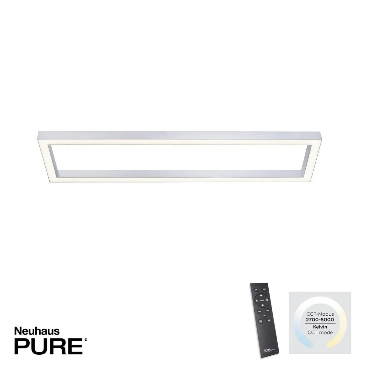 Paul Neuhaus 6023-95 PURE-LINES LED Deckenleuchte diamond (alu) CCT