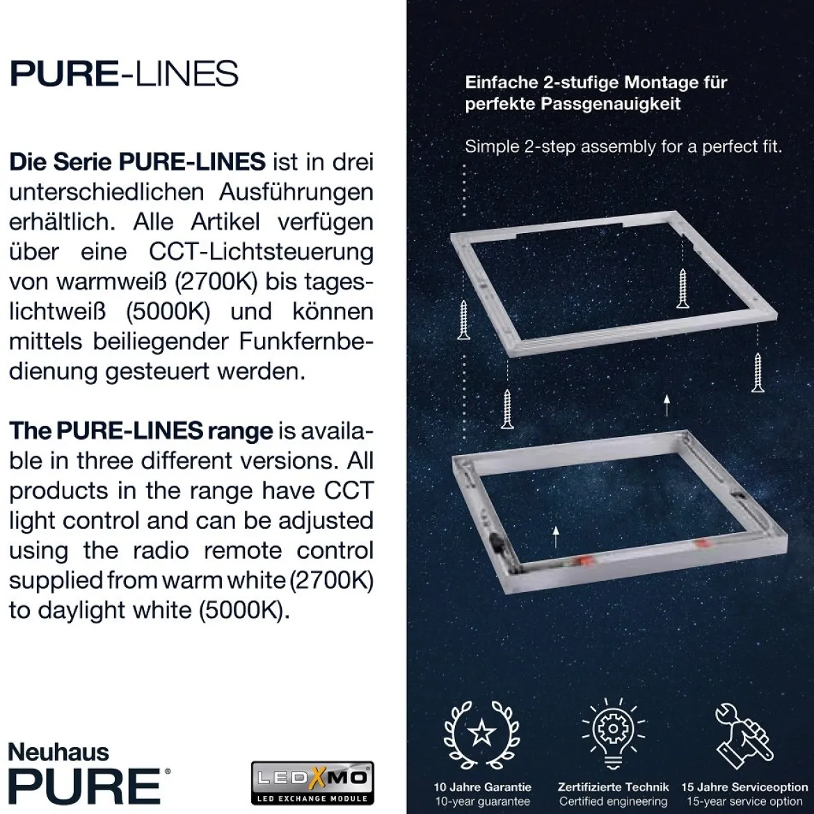 Paul Neuhaus 6021-13 PURE-LINES LED Deckenleuchte graphite CCT