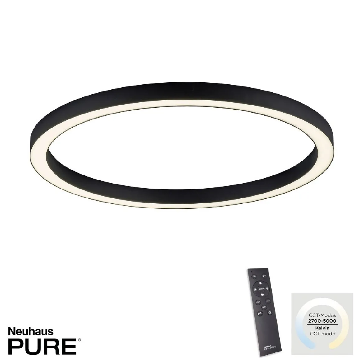 Paul Neuhaus 6306-13 PURE-LINES LED Deckenleuchte graphite CCT 70cm