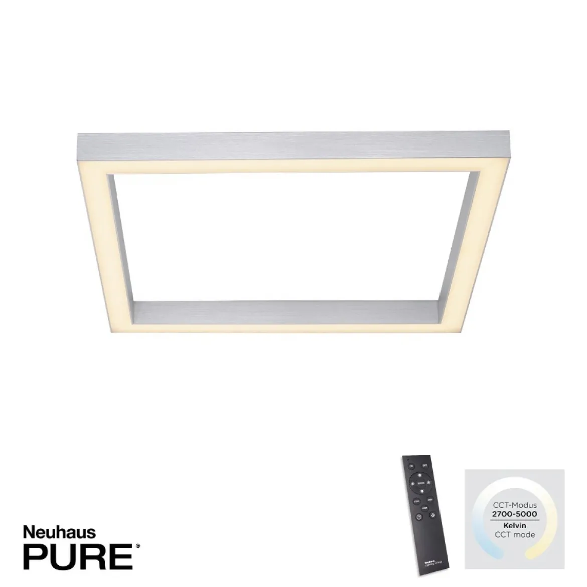 Paul Neuhaus 6022-95 PURE LINES LED Deckenleuchte diamond (alu) CCT