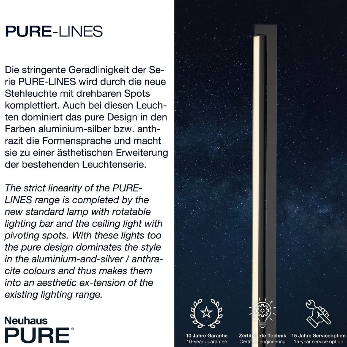 Paul Neuhaus 421-13 PURE-LINES LED Stehleuchte graphite CCT