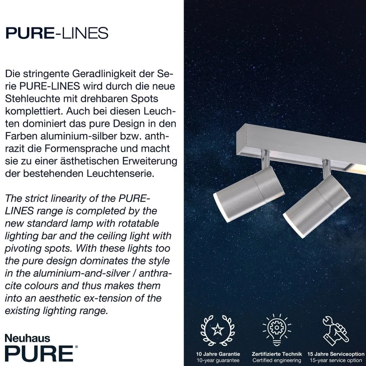 Paul Neuhaus 6121-95 PURE LINES LED Strahler diamond (alu) CCT