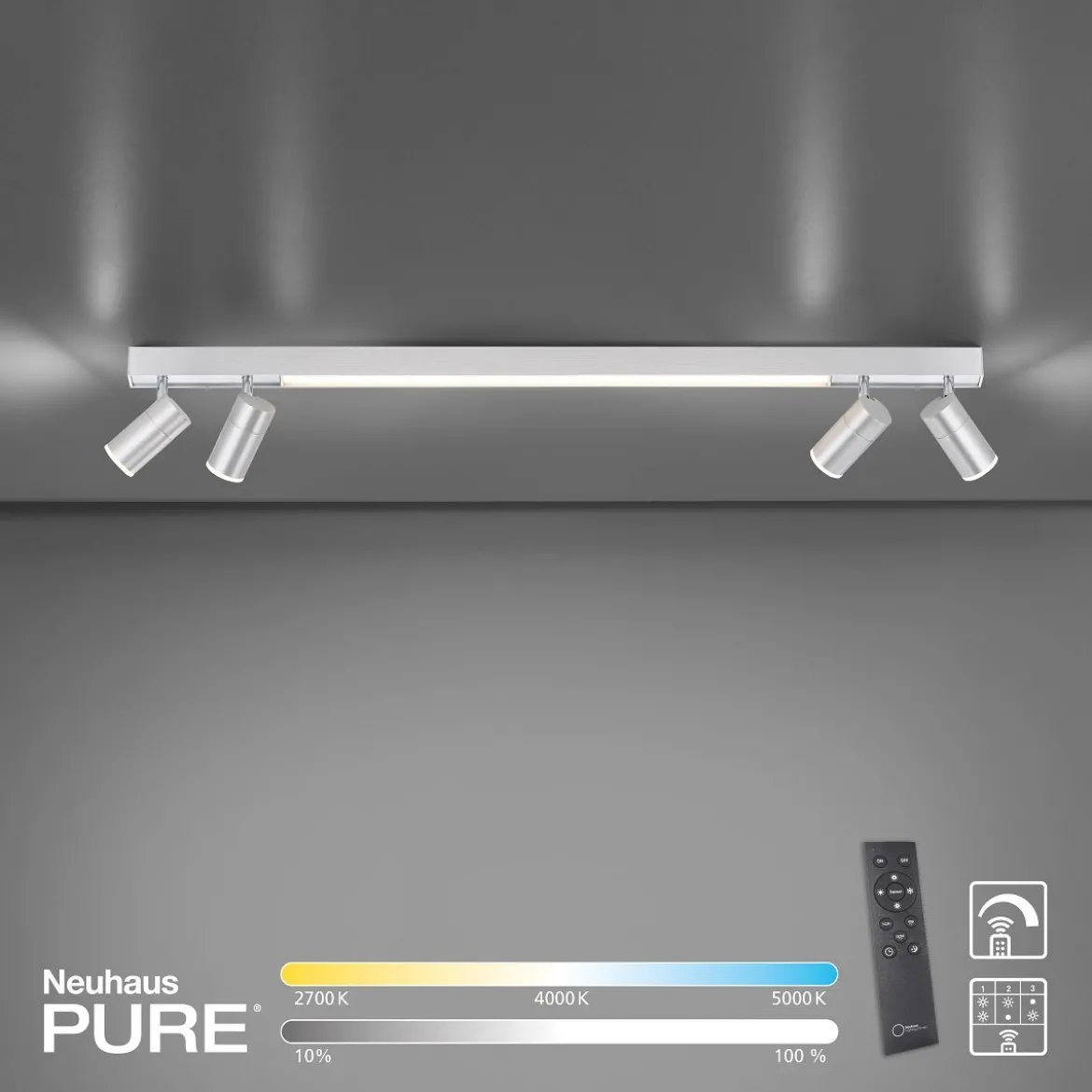 Paul Neuhaus 6121-95 PURE LINES LED Strahler diamond (alu) CCT