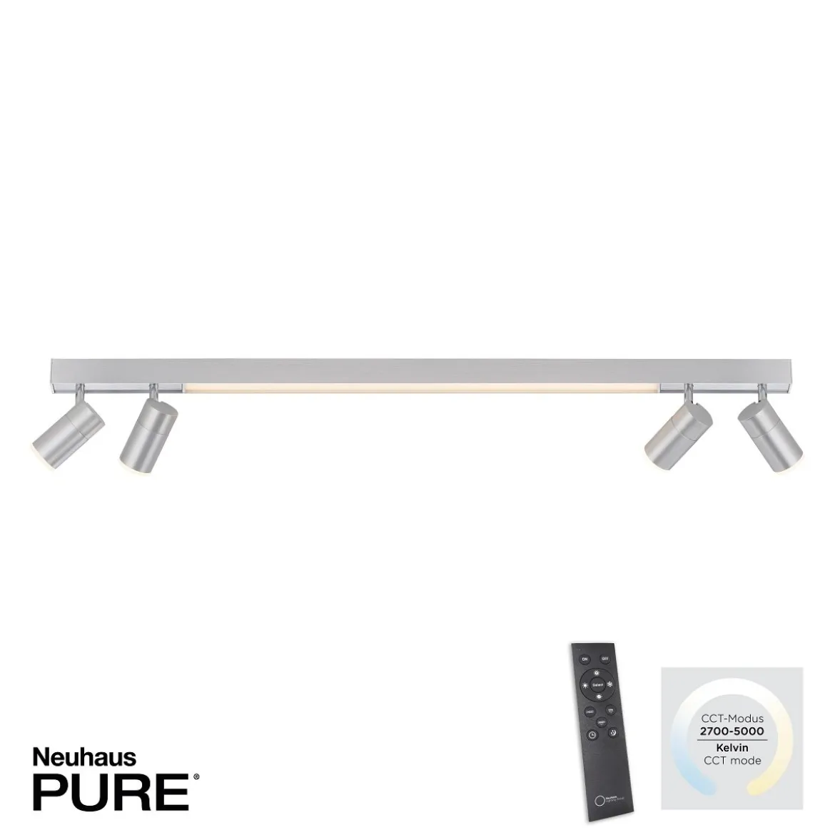 Paul Neuhaus 6121-95 PURE LINES LED Strahler diamond (alu) CCT