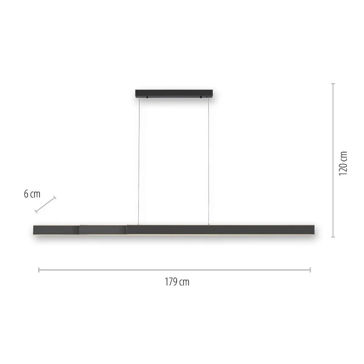 Paul Neuhaus 2738-13 PURE-LUME LED Pendelleuchte graphite CCT Sensordimmer