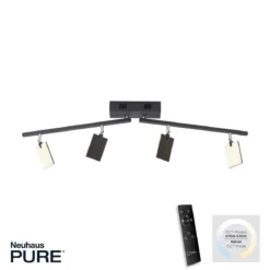 Paul Neuhaus 6356-18 PURE-MIRA LED Deckenleuchte 4-flammig black pearl CCT