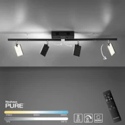 Paul Neuhaus 6356-18 PURE-MIRA LED Deckenleuchte 4-flammig black pearl CCT