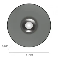 Paul Neuhaus 6094-15 PURE Moon Deckenleuchte platin grau 32cm dimmbar