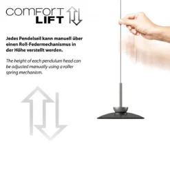 Paul Neuhaus 2193-15 PURE Moon LED Pendelleuchte platin grau 3-flammig