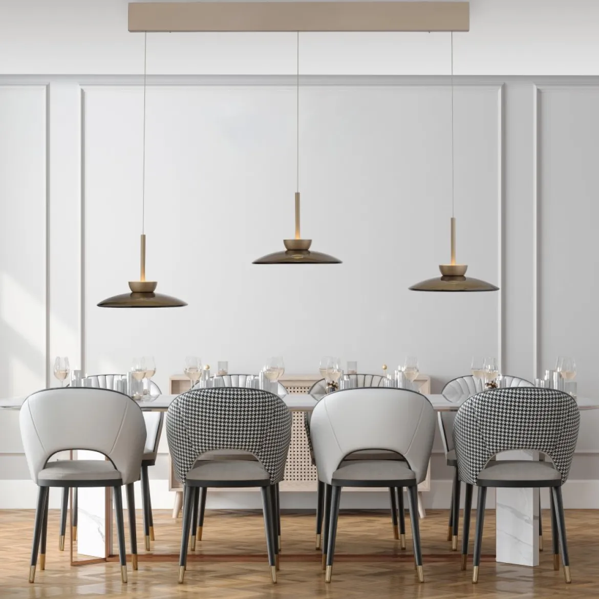 Paul Neuhaus 2193-97 PURE Moon LED Pendelleuchte bronce 3-flammig