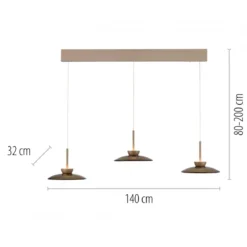 Paul Neuhaus 2193-97 PURE Moon LED Pendelleuchte bronce 3-flammig