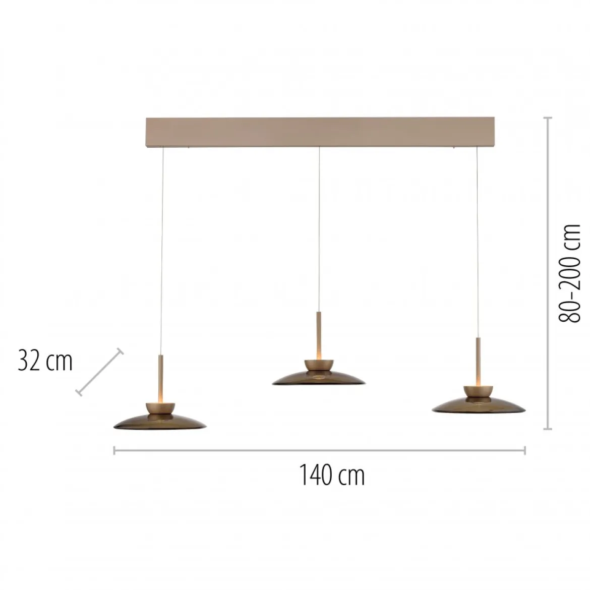 Paul Neuhaus 2193-97 PURE Moon LED Pendelleuchte bronce 3-flammig