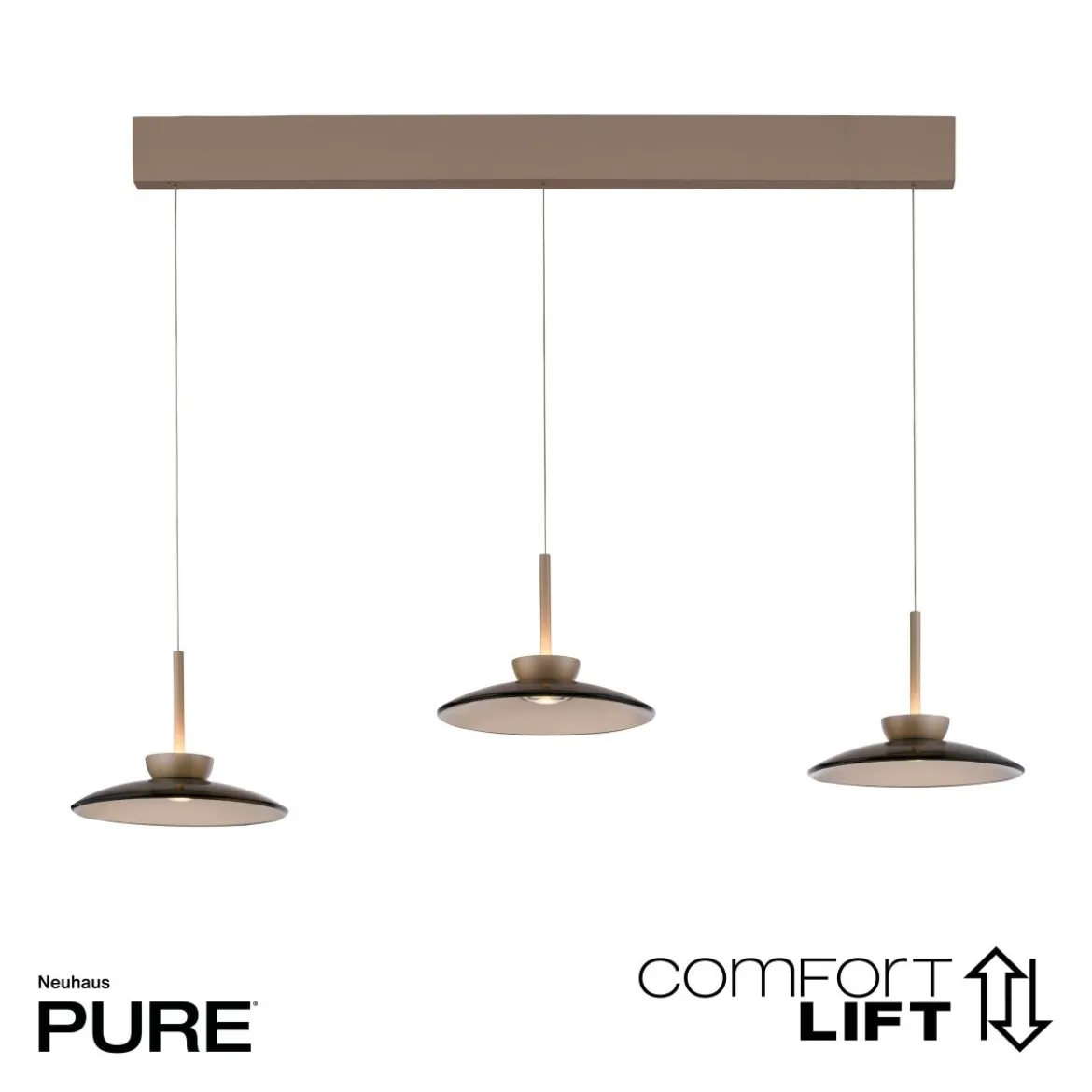 Paul Neuhaus 2193-97 PURE Moon LED Pendelleuchte bronce 3-flammig