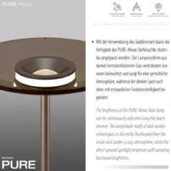 Paul Neuhaus 594-97 PURE Moon LED Stehleuchte bronce Touchdimmer