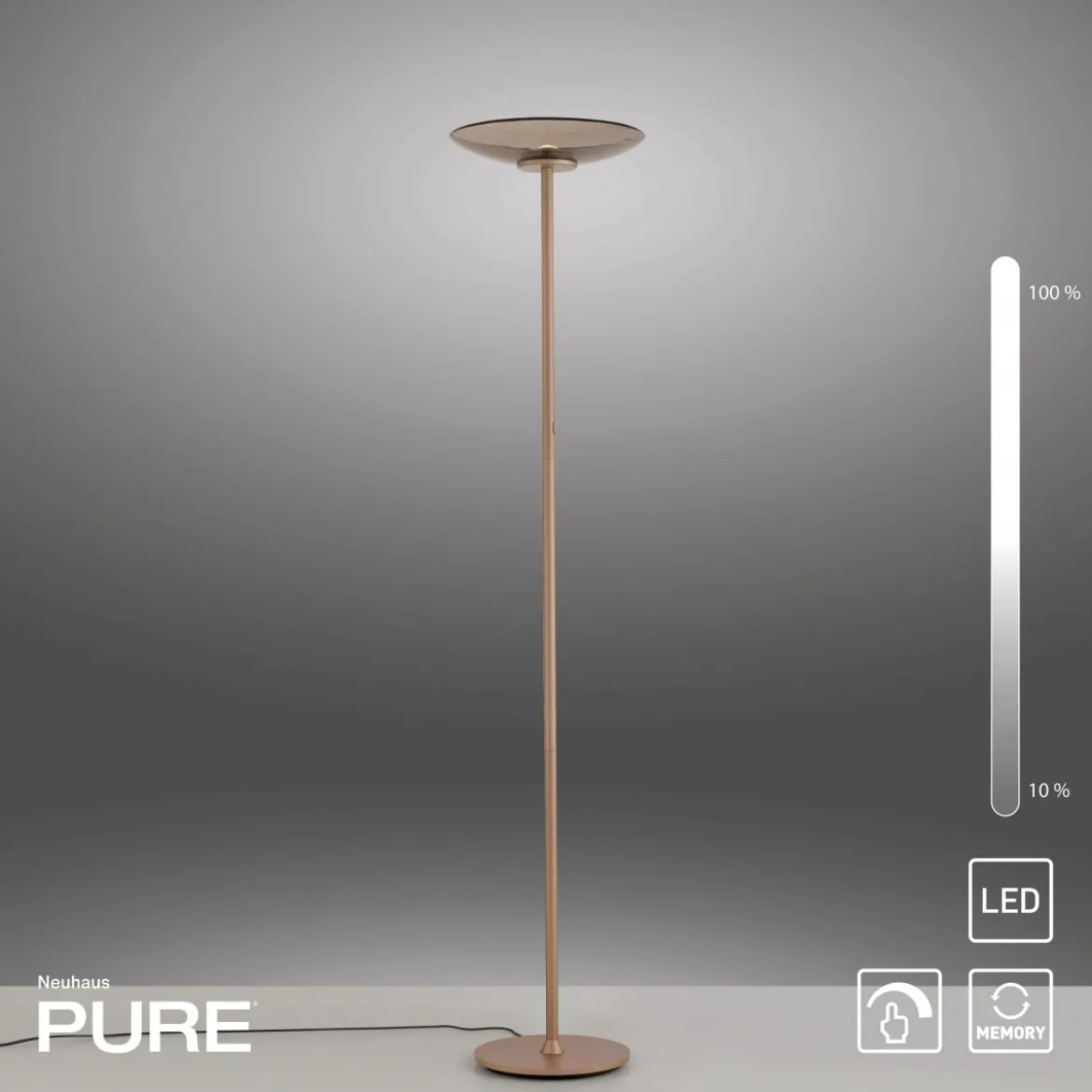 Paul Neuhaus 594-97 PURE Moon LED Stehleuchte bronce Touchdimmer