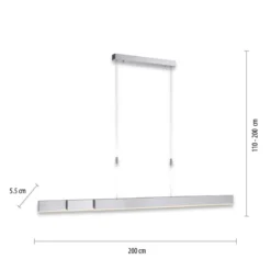 Paul Neuhaus 2525-95 PURE-MOTO e-SLIDE® LED Pendelleuchte diamond (alu) CCT