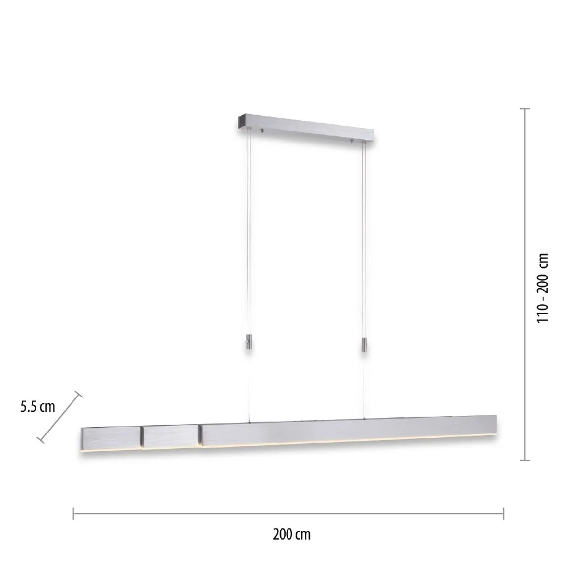 Paul Neuhaus 2525-95 PURE-MOTO e-SLIDE® LED Pendelleuchte diamond (alu) CCT