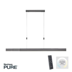 Paul Neuhaus 2525-15 PURE Moto e-SLIDE® LED Pendelleuchte platin (grau) CCT