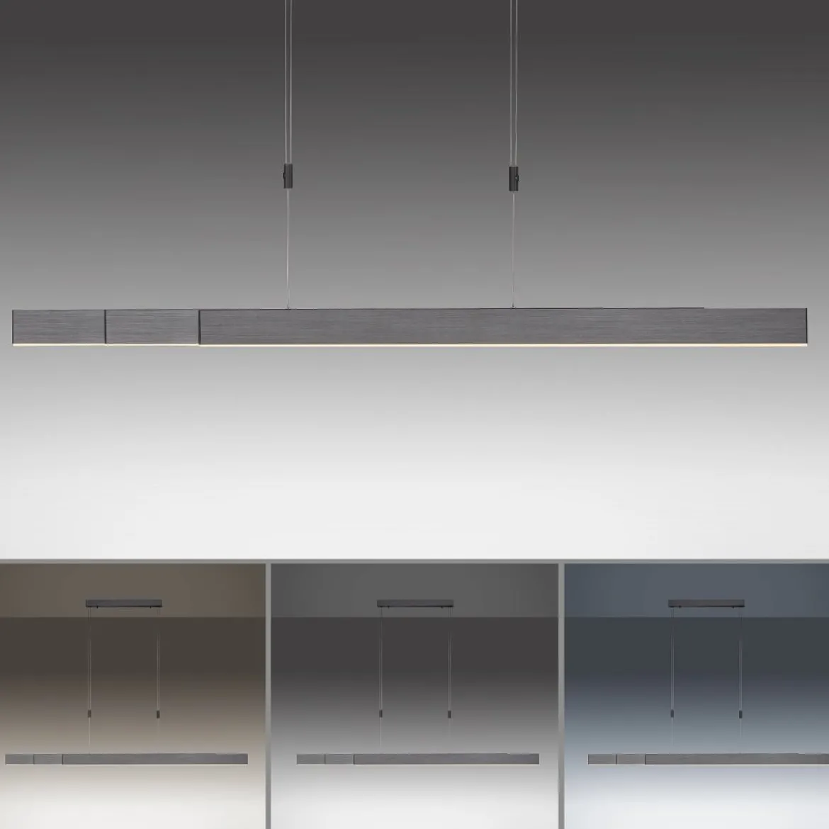 Paul Neuhaus 2525-15 PURE Moto e-SLIDE® LED Pendelleuchte platin (grau) CCT