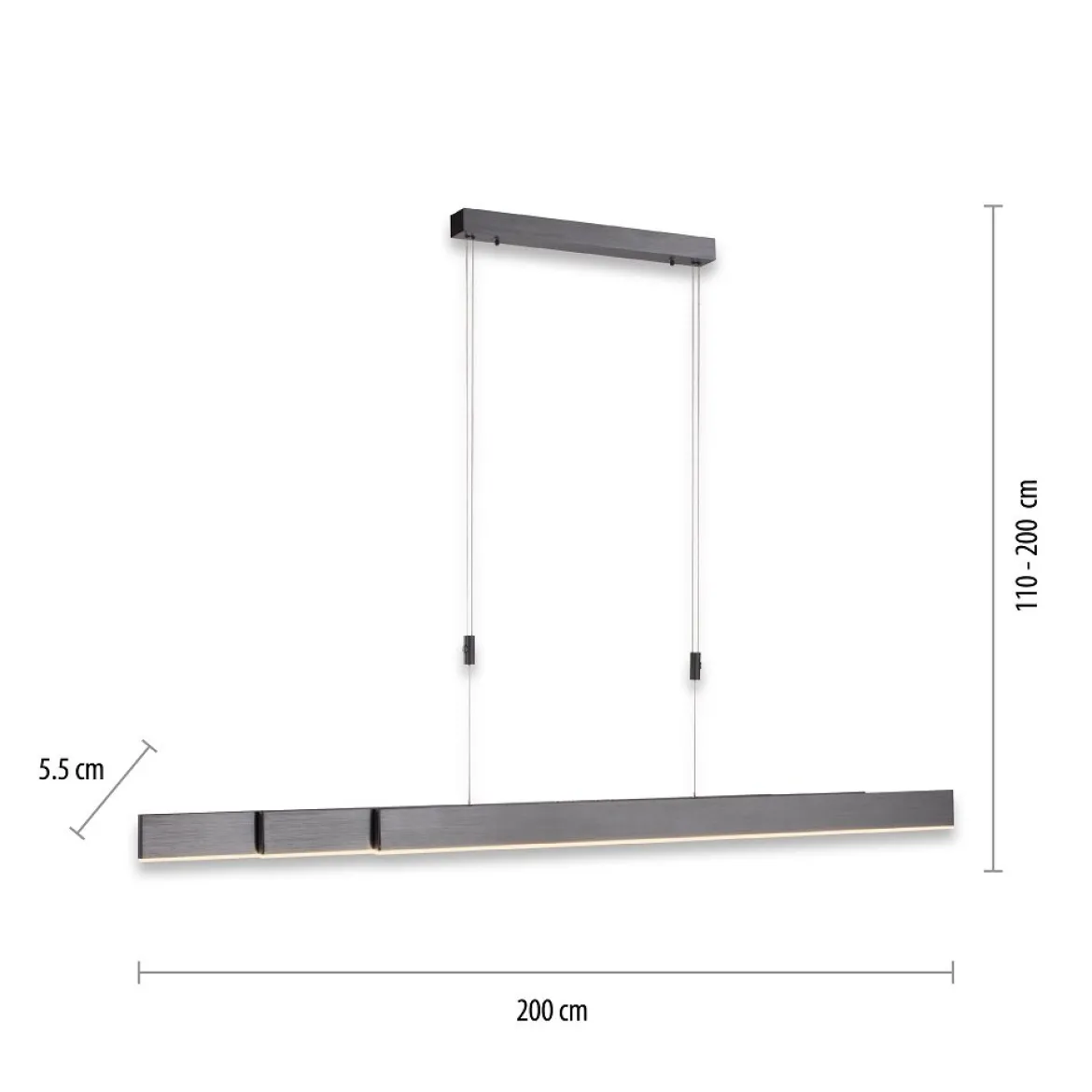 Paul Neuhaus 2525-15 PURE Moto e-SLIDE® LED Pendelleuchte platin (grau) CCT