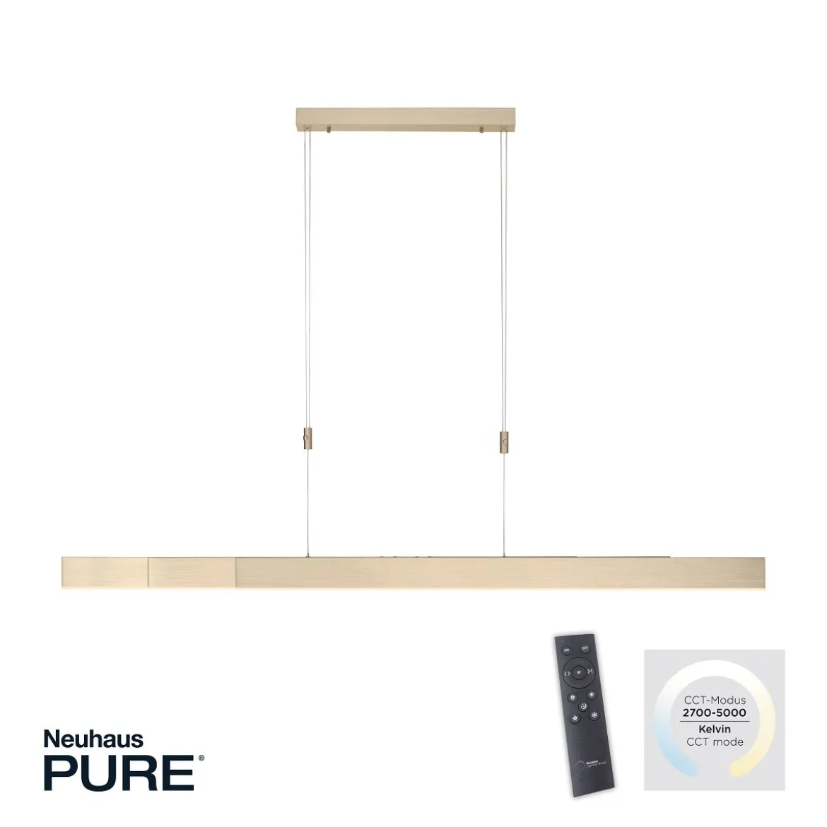 Paul Neuhaus 2525-60 PURE-MOTO e-SLIDE® LED Pendelleuchte imperial gold CCT