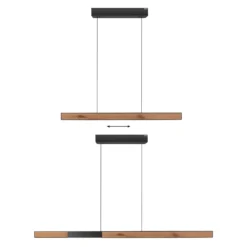 Paul Neuhaus 2545-79 PURE MOTO-RISE LED Pendelleuchte oak black pearl höhenverstellbar ausziehbar