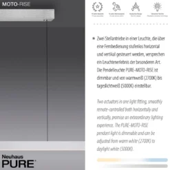 Paul Neuhaus 2545-95 PURE MOTO-RISE LED Pendelleuchte diamond (alu) höhenverstellbar ausziehbar
