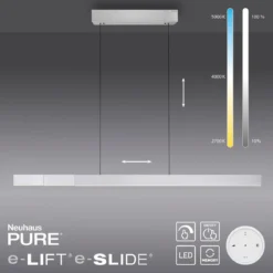 Paul Neuhaus 2545-95 PURE MOTO-RISE LED Pendelleuchte diamond (alu) höhenverstellbar ausziehbar