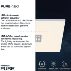 Paul Neuhaus 6433-95 PURE-NEO LED Deckenleuchte aluminium CCT 45x45cm