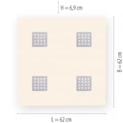 Paul Neuhaus 6434-95 PURE-NEO LED Deckenleuchte aluminium CCT 62x62cm