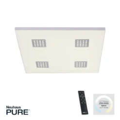 Paul Neuhaus 6434-95 PURE-NEO LED Deckenleuchte aluminium CCT 62x62cm