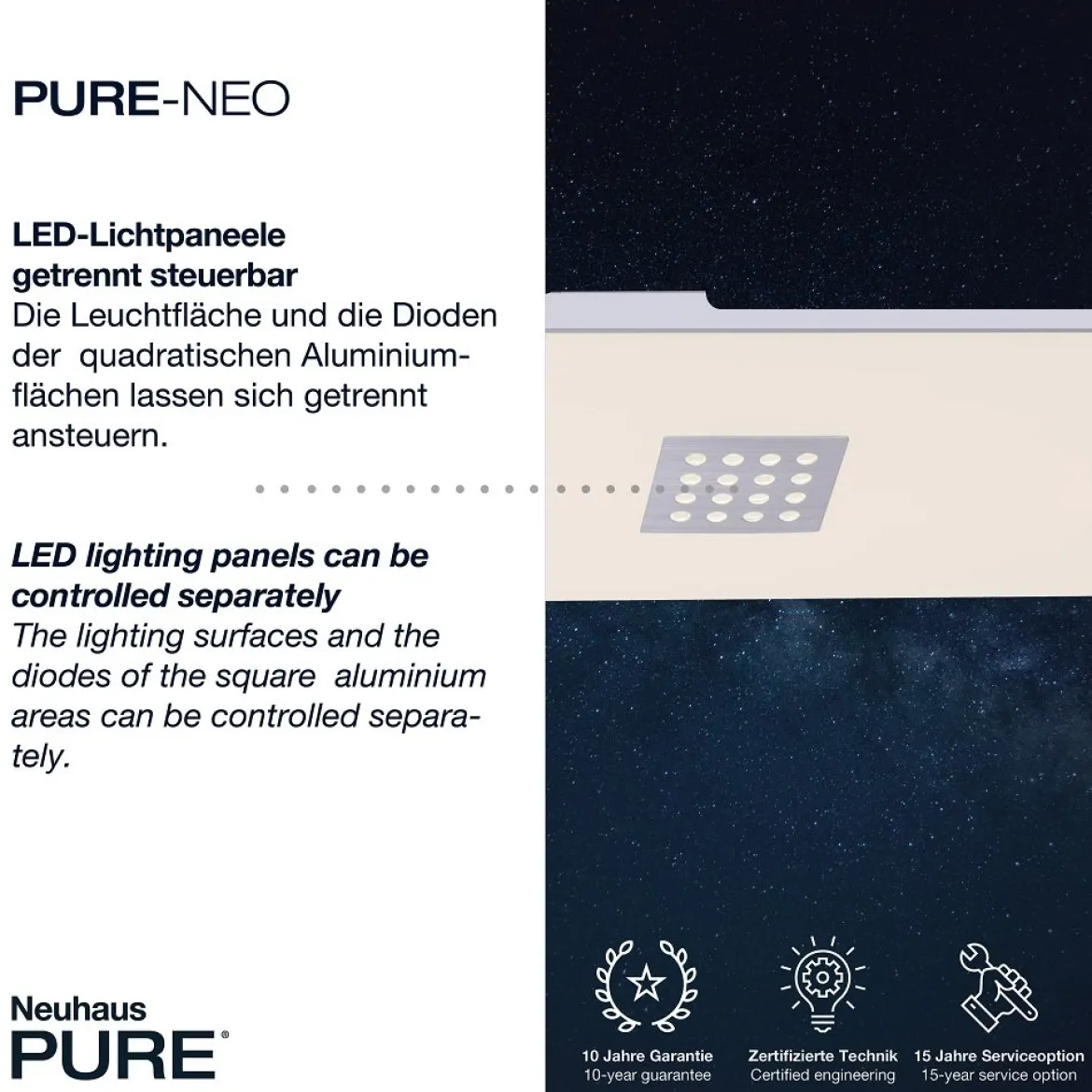 Paul Neuhaus 6436-95 PURE-NEO LED Deckenleuchte aluminium CCT 120x30cm