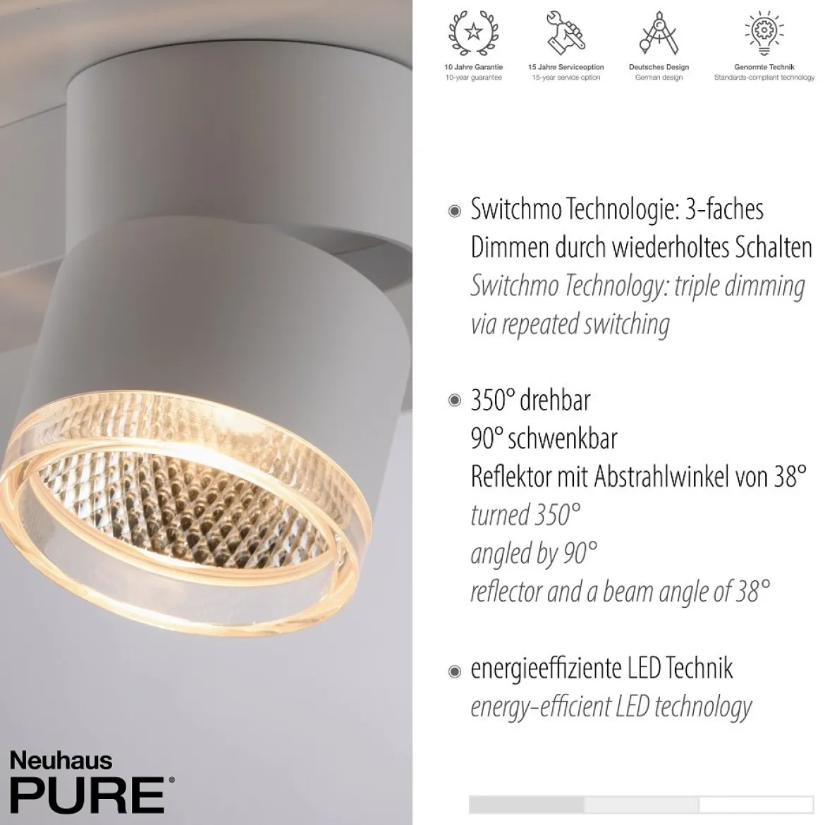 Paul Neuhaus 6862-16 PURE-NOLA LED Deckenleuchte 2-flammig weiß